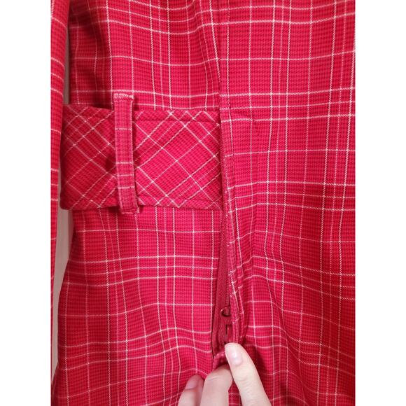 Bergans of Norway 1523 Mandal Lady Red Plaid Outdoor Belted Jacket Women's Large - Picture 8 of 16